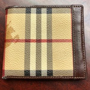 Burberry Men’s Classic Haymarket Bi-Fold Wallet